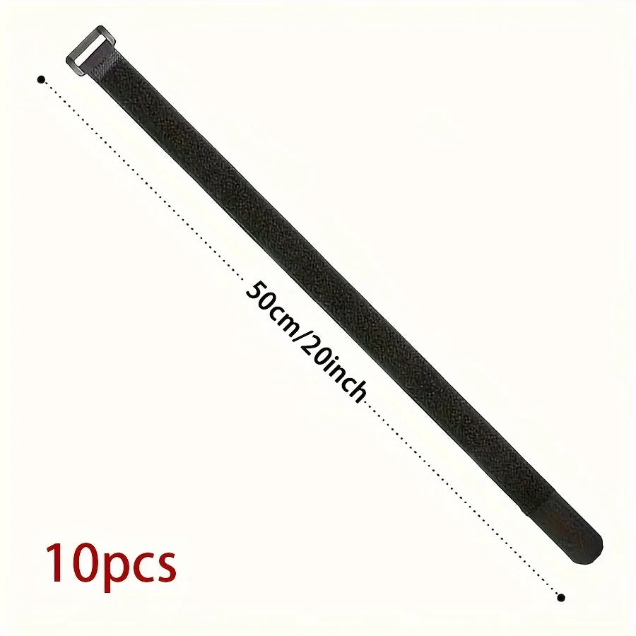 10pcs Reusable Fastening Nylon Fixing Straps, Durable Functional Ties, Cable Ties Qme 10PCS 50cm