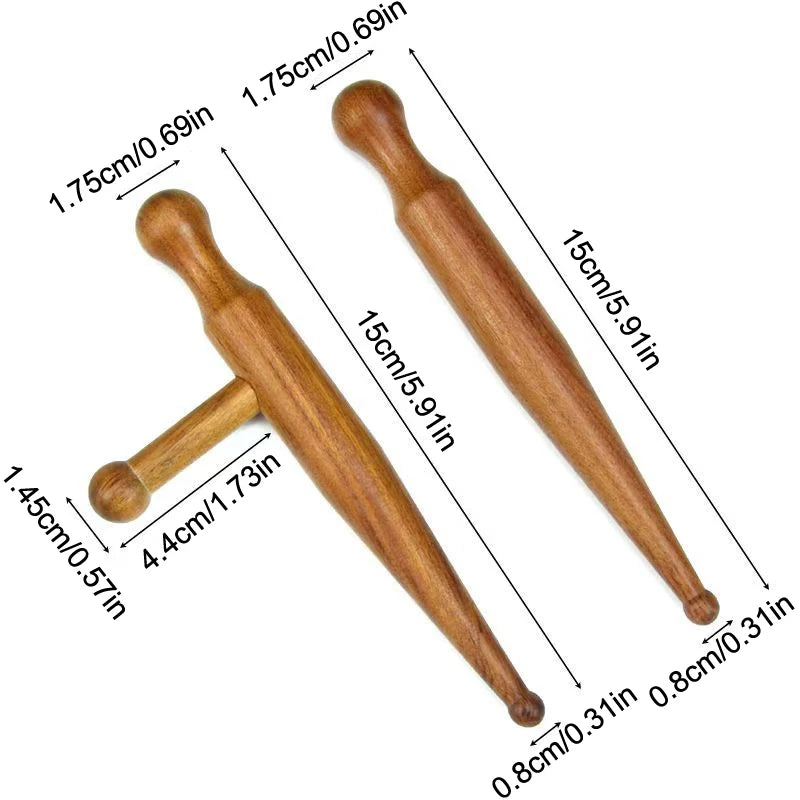 Wood Acupoint Massage Stick Tool Foot Full Body Relaxing Deep Tissue Qme