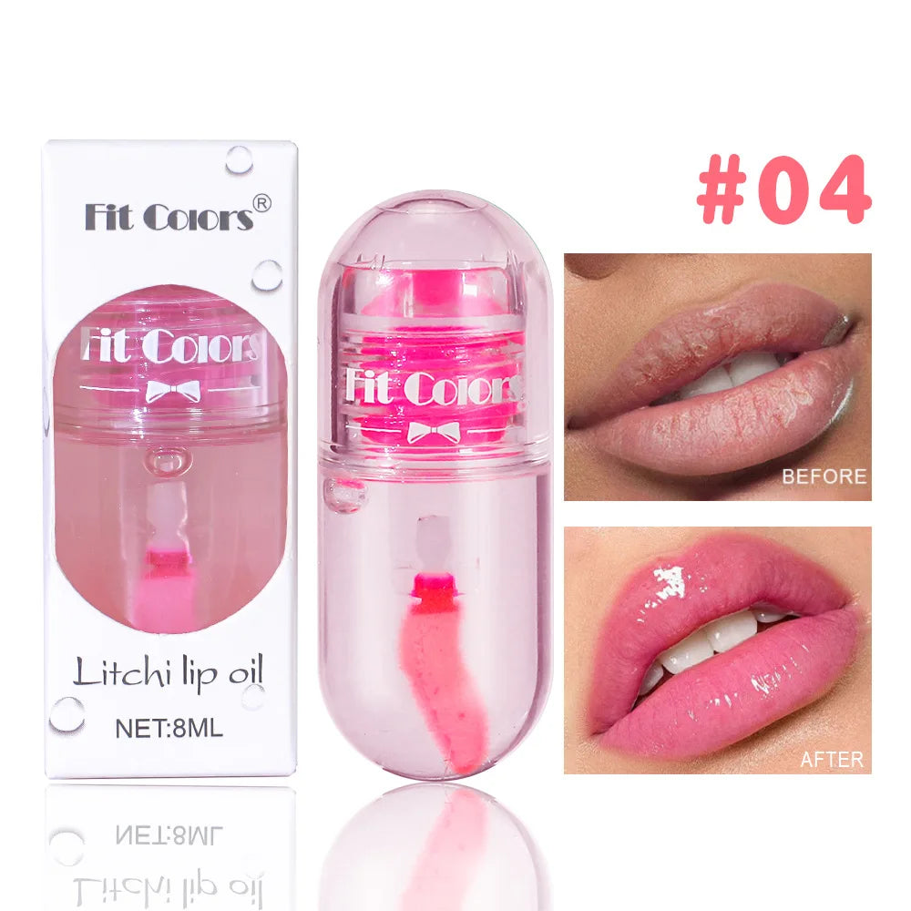 Mini Capsule Color Change Lip Gloss Lip Oil Makeup Glitter Moisturizing Transparent Shiny Glossy Nutritious Liquid Lipstick Qme 04