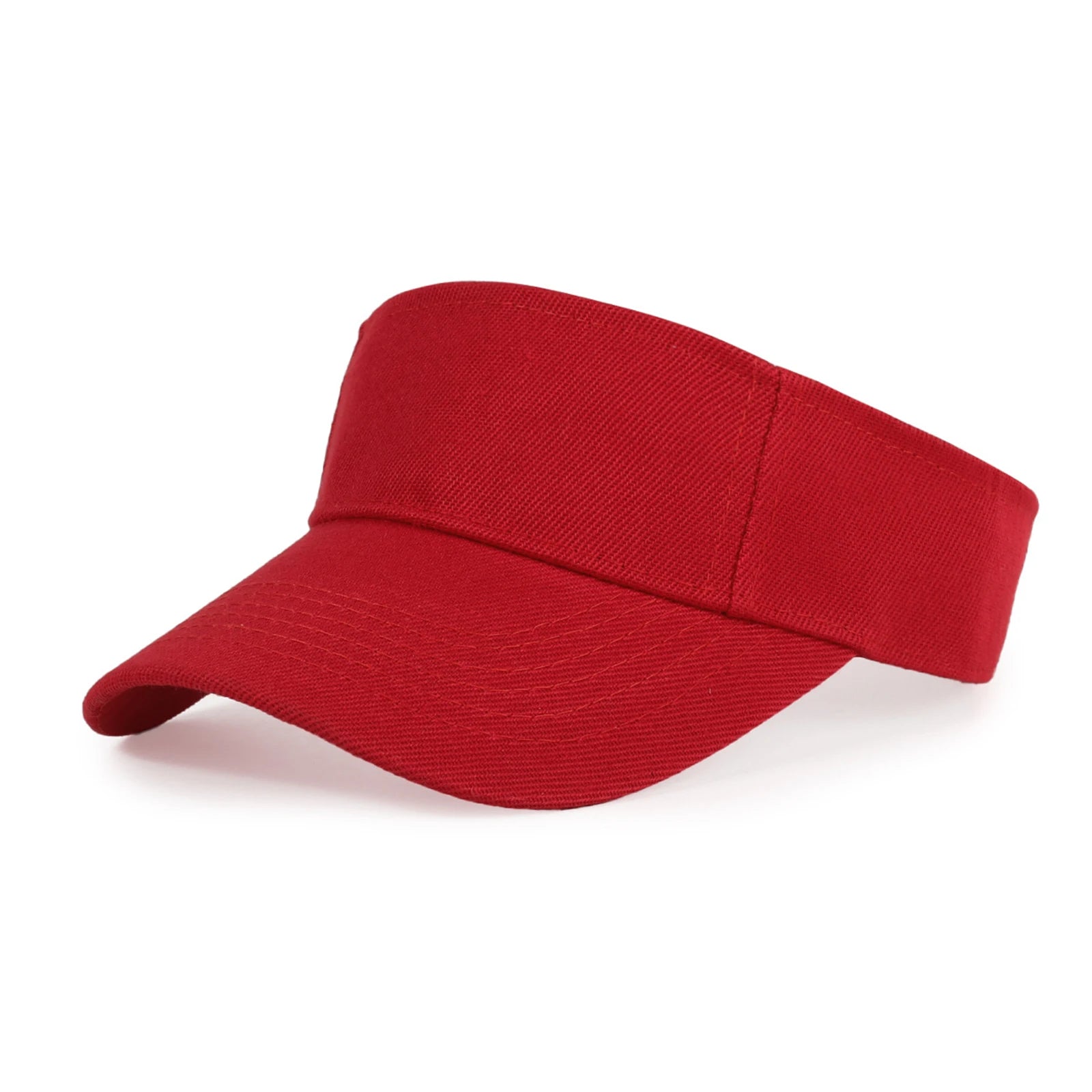 Children's Classic Solid Color Sun Shaded Hat Fashion Empty Top Hiking Running Sports Visor Cap Tennis Baseball Adjustable Caps Qme Red One Size