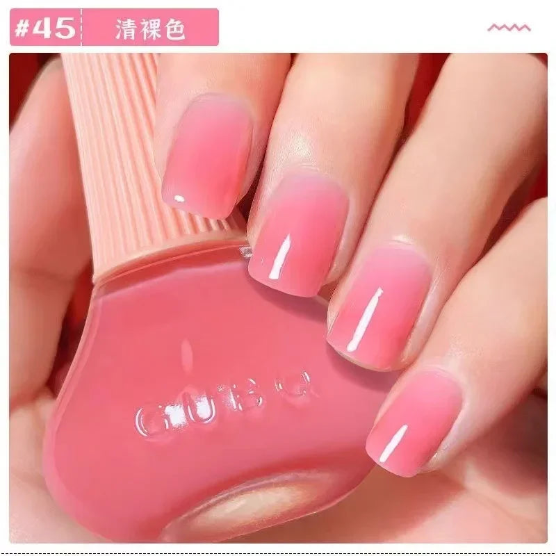 45 Colors Nail Polish Oil-based Nails Polish No-bake Quick Dry Non-tear Small Glitter Nail Gel Transparent Red Nail Art Qme 45
