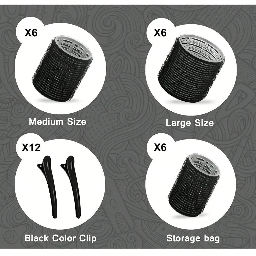 Heatless Hair Styling Self-grip Rollers Clips DIY Easy Use Qme