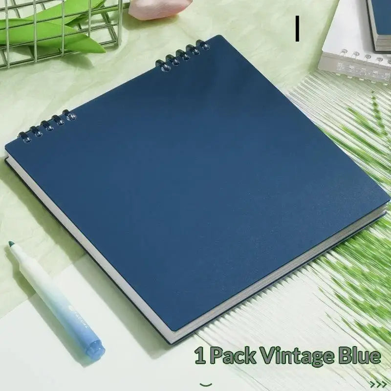 60 Sheets Flip Loose Leaf Notebook Thick No Bleed Grid Pages Binder Qme I