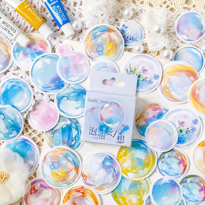 46 pcs Kawaii Fairy Tale World Decorative Boxed Stickers Scrapbooking Label Diary Sticker Stationery Album Phone Journal Planner Qme D