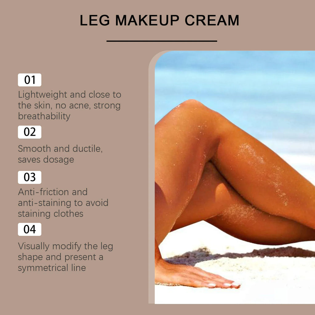 Waterproof Leg Makeup Concealer Cover Varicose Veins Growth Mark Scar Deepen Skin Color Natural Fake Tan Liquid Foundation Cream Qme
