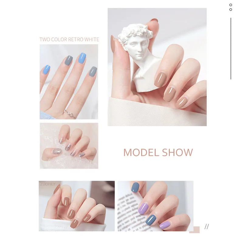10ml Water-based Nail Polish Long Lasting Tearable Quick Dry No Bake Semi-permanent Varnish DIY Fashion Manicure 40 Color Qme