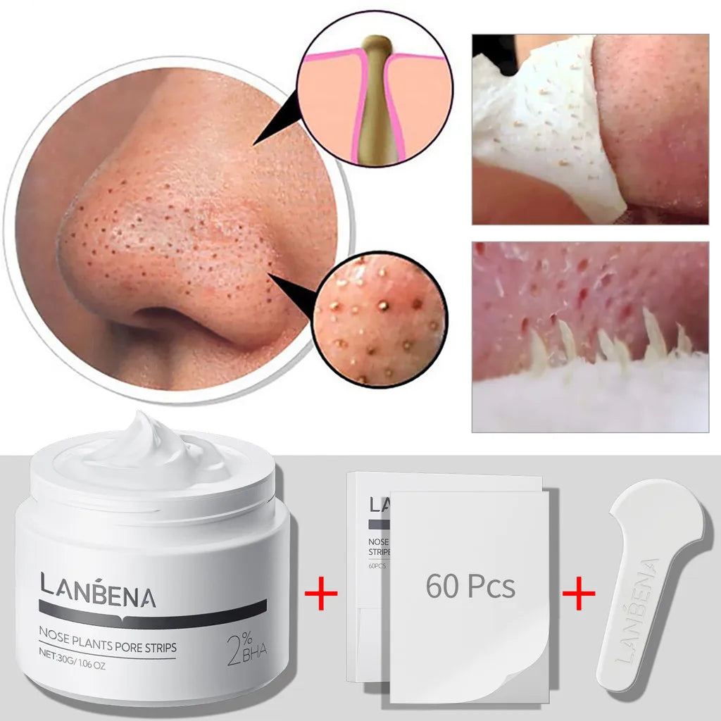 LANBENA Blackhead Removing Nose Strips Pore Minimizing Serum Mask Qme