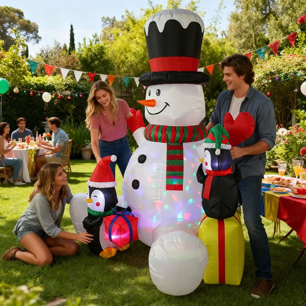 Inflatable Christmas Decorations 7ft Waterproof Lighting Decor Christmas Inflatable Snowman For Family Friends Indoor Outdoor Qme