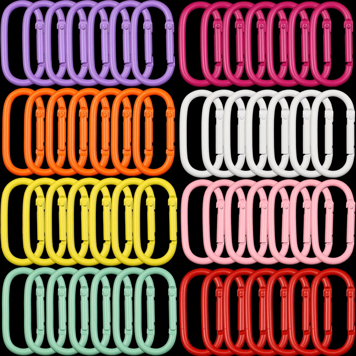 2~10pcs Colorful Oval Spring Carabiners 25x50mm Zinc Alloy Keychain Clips For DIY Jewelry Making Accessories And Outdoor Gear Qme