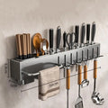 Wall Mounted Kitchen Knife Storage Rack Pot Lid Holder Cutting Board Qme Gray 50cm
