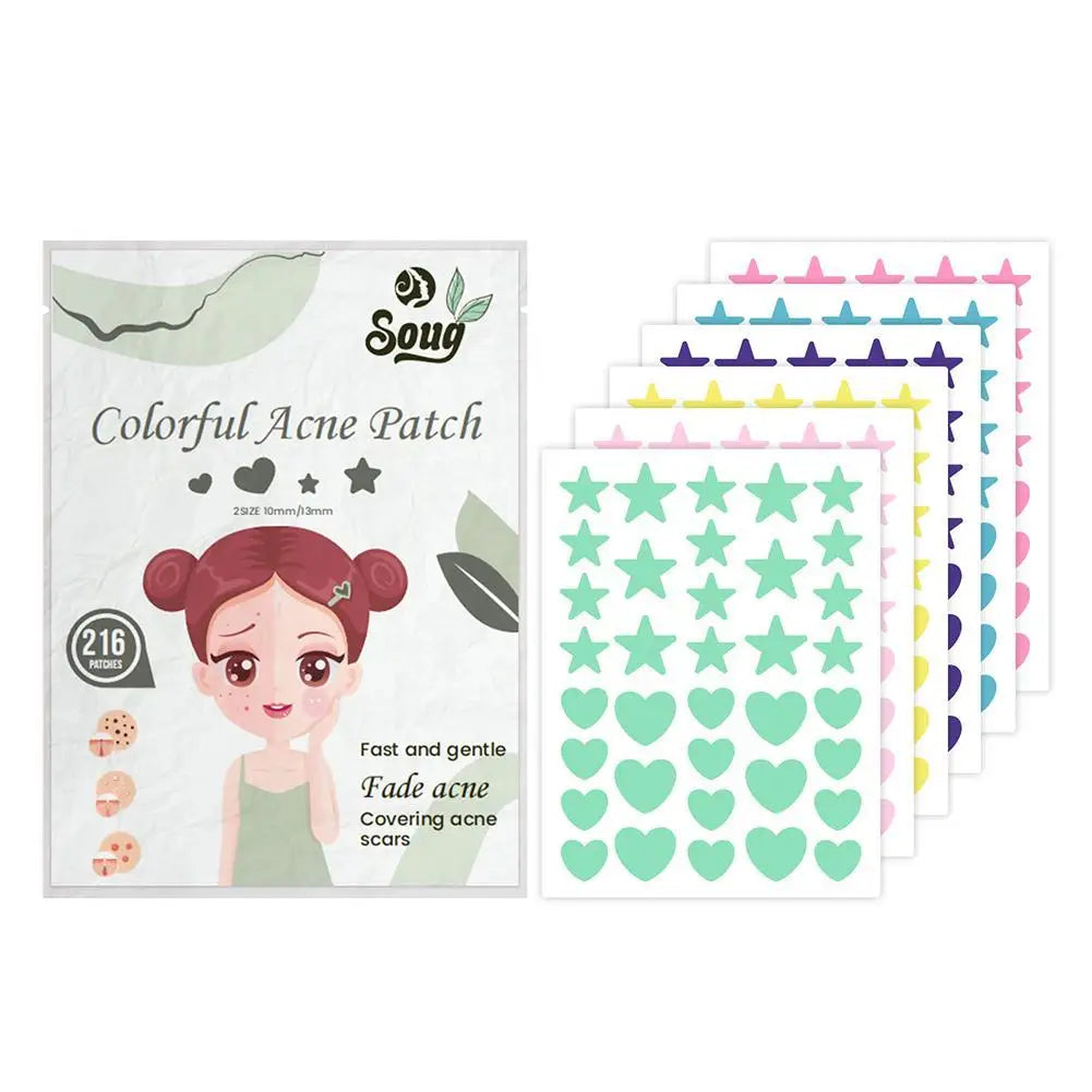 216PCS Pimple Patch Acne Colorful Invisible Acne Removal Skin Care Stickers Concealer Face Spot Beauty Makeup Tools Qme