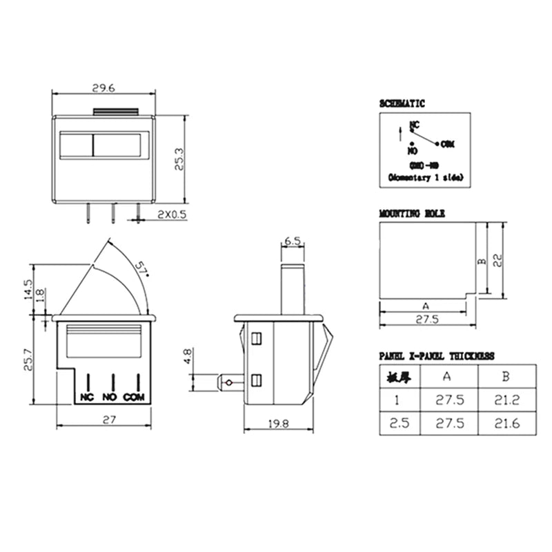 2-pin 3-pin Plug Refrigerator Door Light Switch Parts Control Qme