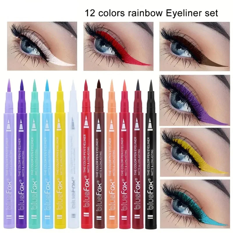 12 Liquid Eyeliner Pen Various Special Makeup Facial Paint Qme