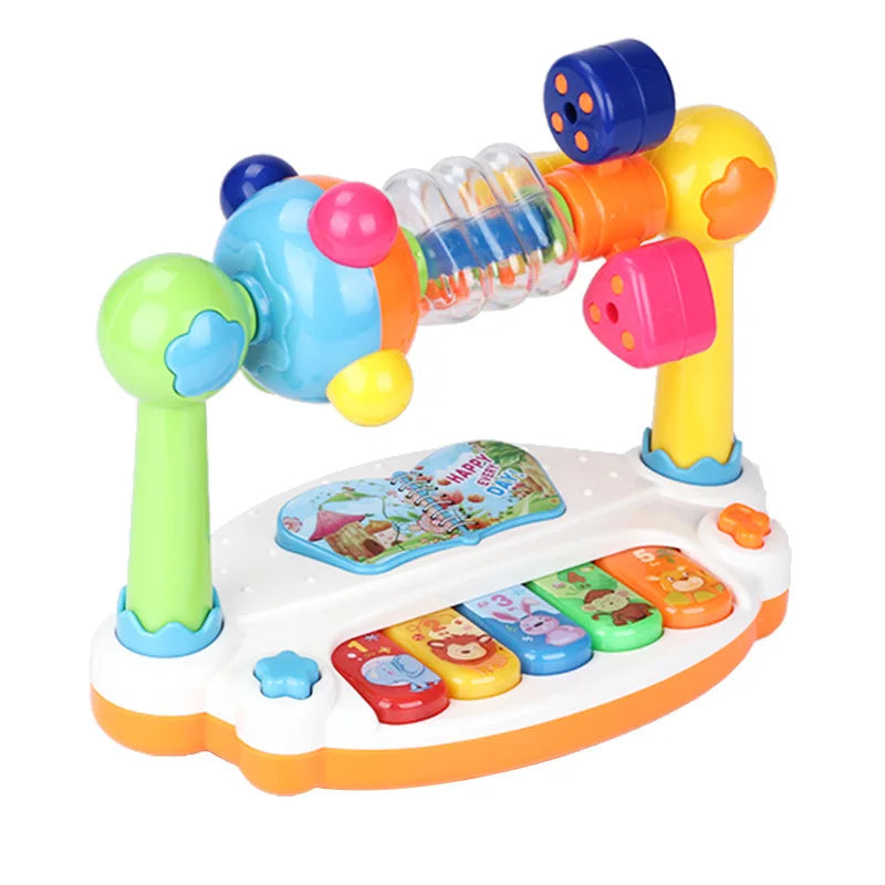 Baby Piano Toys Kids Rotating Music Keyboard Light Sound, Musical Toy for Toddlers,Early Educational Music Toy Gift Random Color Qme Multicolor