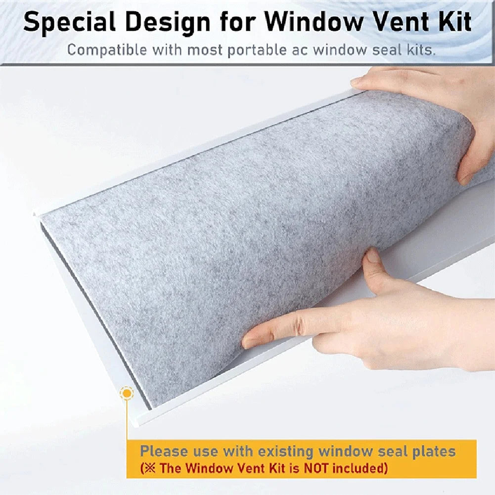 Adjustable Gray Foam Insulation Panels Window Seal Kit For Portable Air Conditioner Vent Gap Filler Home Cooling Accessories Qme Default Title