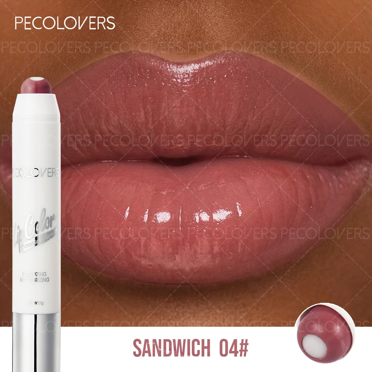 Hydrating Lip Gloss Pen Pink Coral Chocolate Brown Glass Effect Qme 04