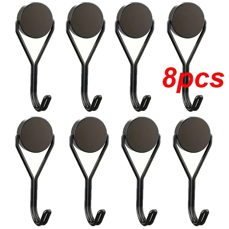 4Pcs kitchen Versatile Heavy-Duty Magnetic Hooks - 26Lbs Swivel Neodymium Magnets - Multipurpose Hanging Solutions for Home Qme 8pcs