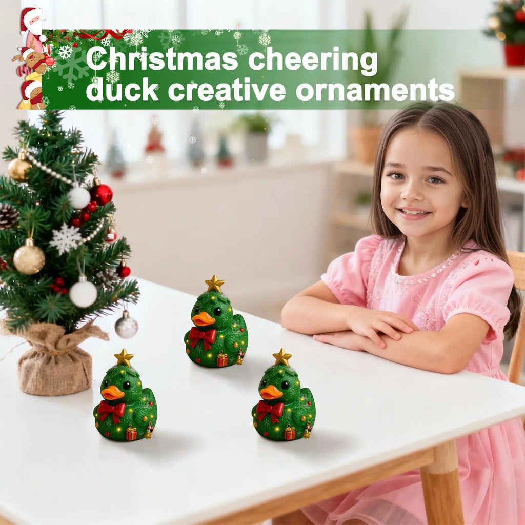 Resin Ducks Gingerbread Tiny Christmas Cute Holiday Tree Candy Cane Qme