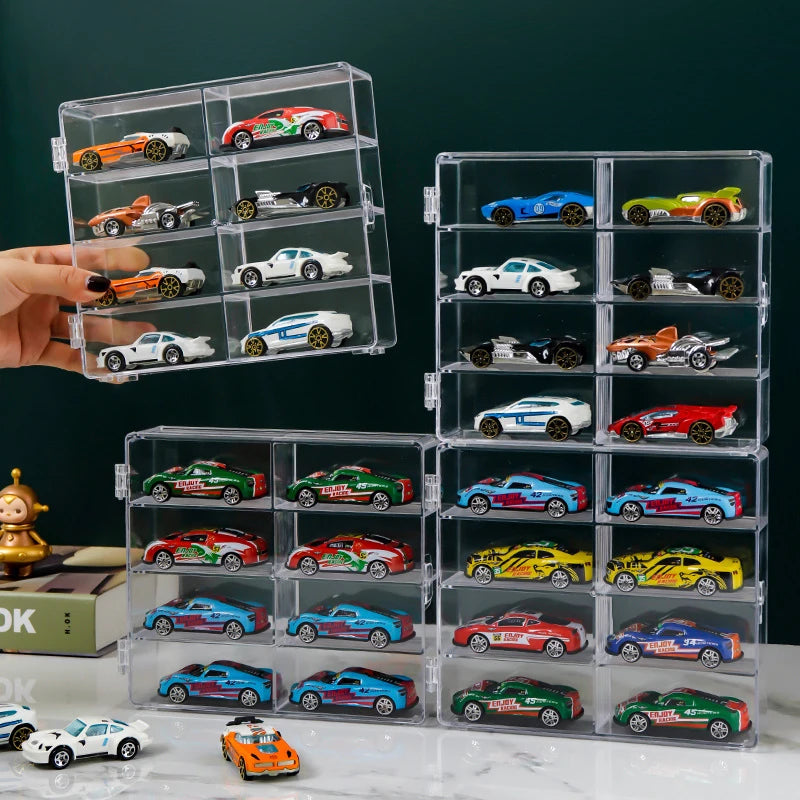 1 64 Scale Car Model Storage Box 8 Slot Clear Display Shelf Toy Qme