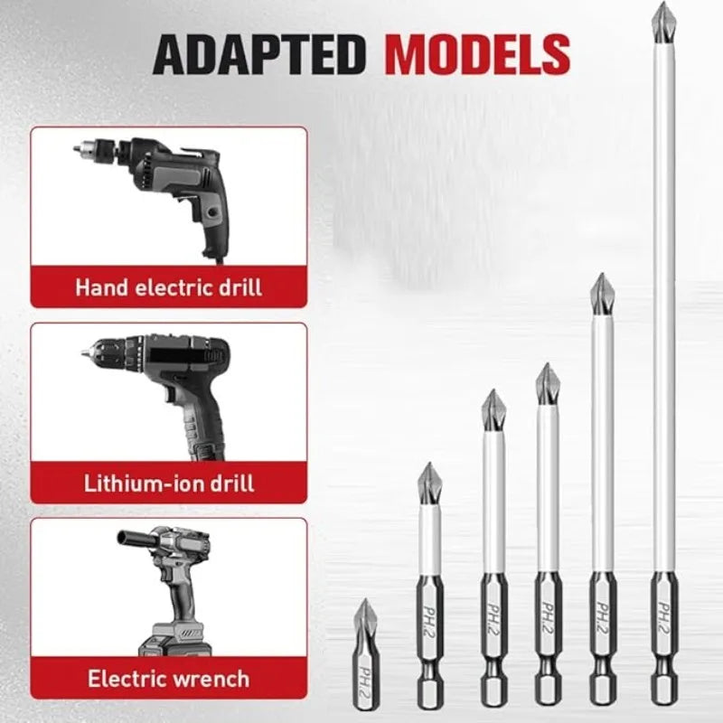 Magnetic Screwdriver Bits Non Slip Cross Head Hardness Electric Hand Qme