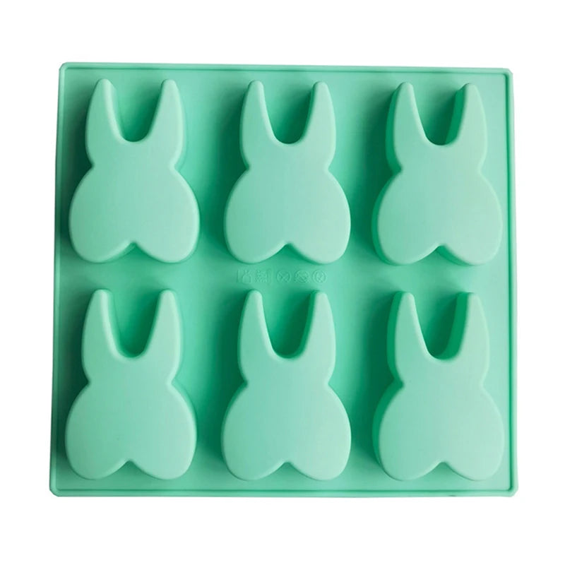 CC11Tooth Shape Silicone Mold 6 Cavity 3D Molar Molds Tray DIY Baking Qme Green