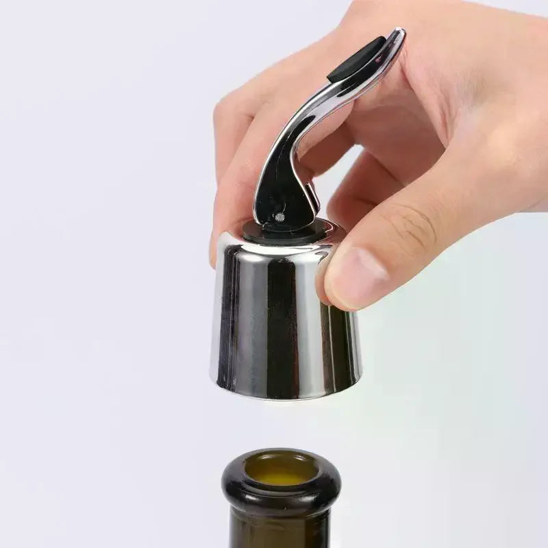 Wine Bottle Stopper Stainless Steel Wine Bottle Plug With Silicone Reusable Vacuum Sealer Bottle Plug Retain Wine Freshnes Qme