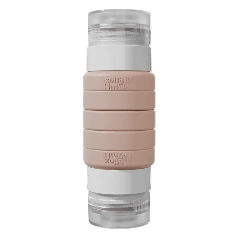 Silicone Dual Head Travel Dispenser Bottle Leak Proof Portable Qme