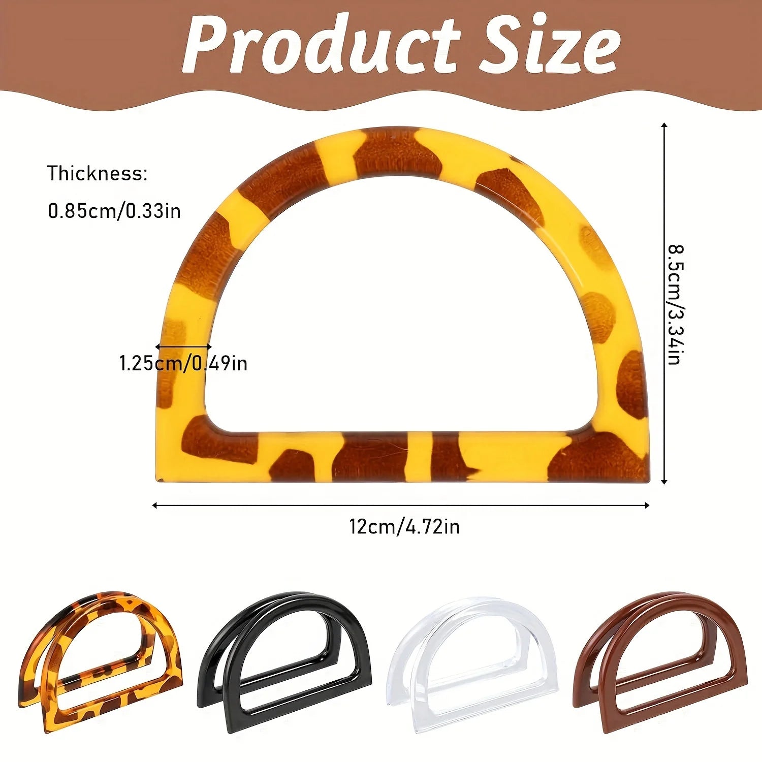 D-Shaped Plastic Handles for Purses & Handbags - Versatile DIY Crafting Supplies， Perfect for Beach Bags, Crochet & Straw Bags Qme