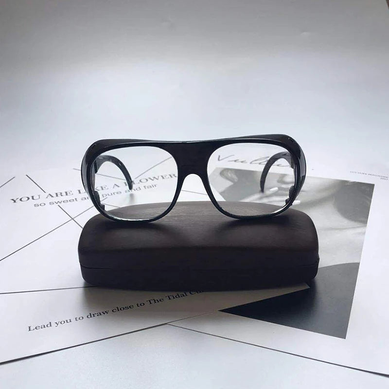 5pcs Transparent Welding Goggles Flat Lens Anti-Wind Dustproof Safety Eye Protection Glasses for Welders Qme
