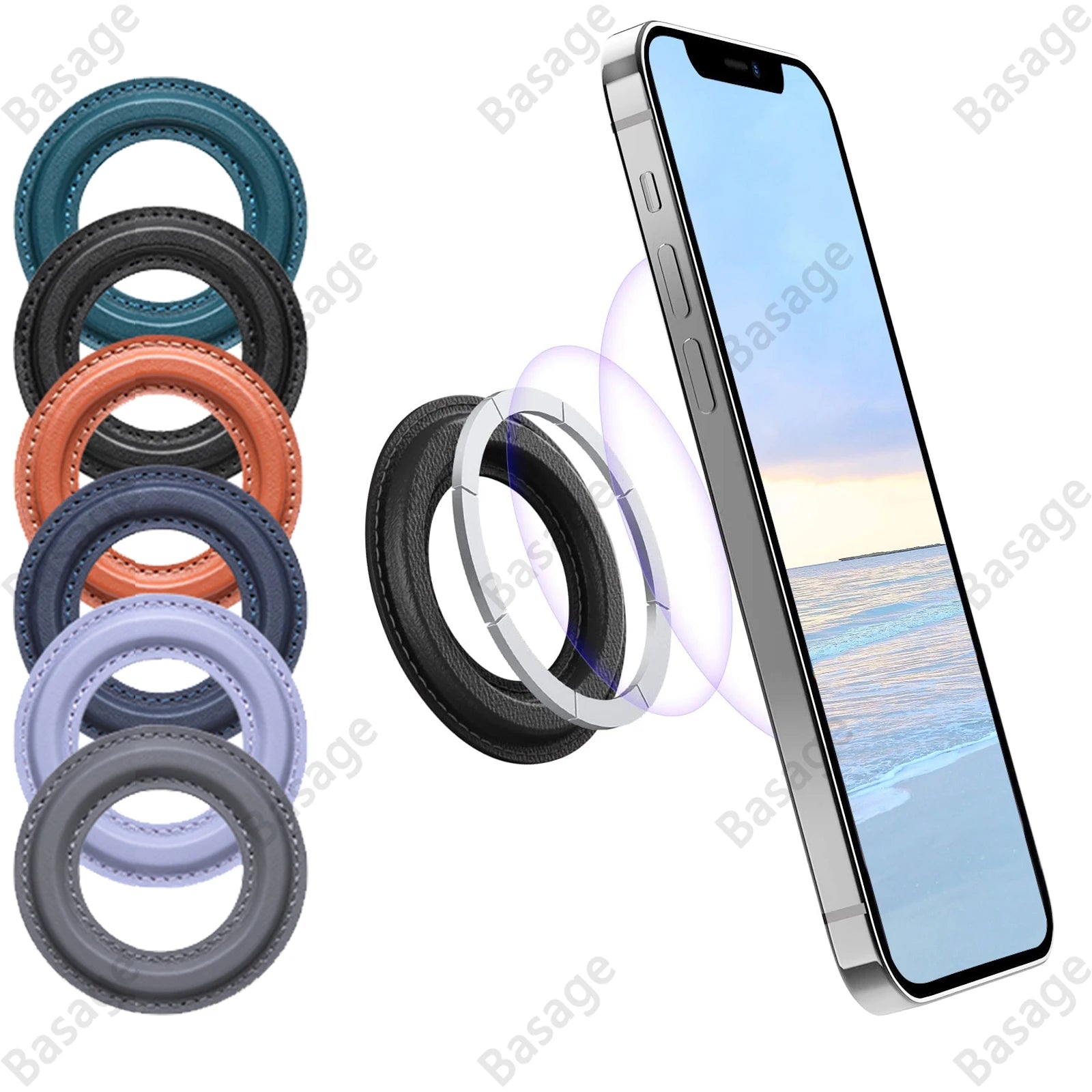 Magnetic Ring Holder For iPhone 14 13 12，Magnet Wall Mobile Phone Holder Magnetic For MagSafe，Car Phone Stand，Sticker Stand Qme
