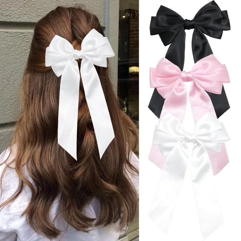 Elegant Bow Hair Clip Korean Tassel Hairpin Summer Fashion Qme