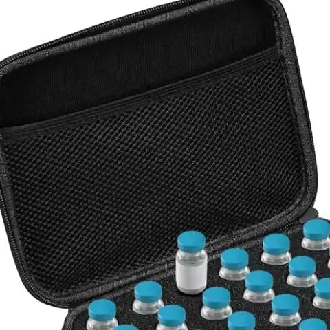 10ml Insulin Vial Refrigerator 30 grids Storage Box With Mesh Bag, For Organizing Small Injection Vials Qme