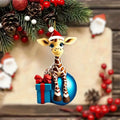 Christmas Pendant Home Decoration Christmas Hanging Cartoon Giraffe Pattern Christmas Tree Hanger Car Hanging Festive Supply Qme A 3pcs
