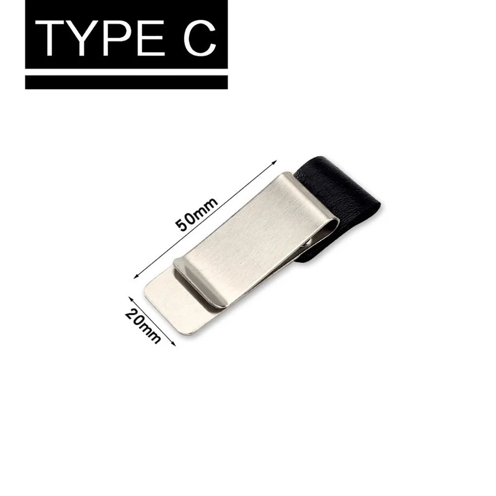 Retro Metal Leather Pen Clip Stainless Steel Pen Holder for Travelers Notebook Diary Portable Office School Paper Folder Access Qme C