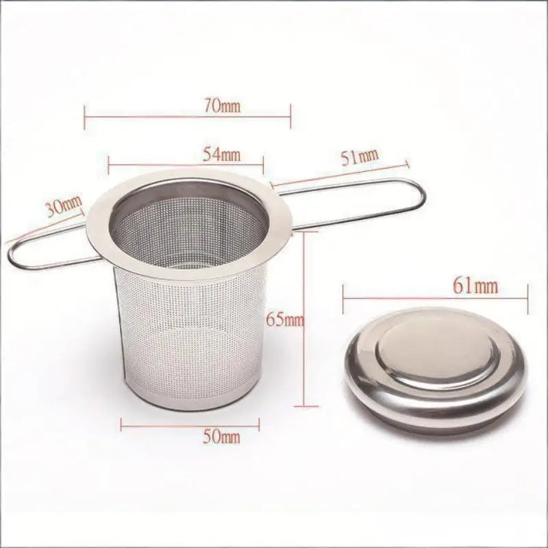 Stainless Steel Mesh Tea Infuser Lid Reusable Cup Strainer Loose Leaf Qme B