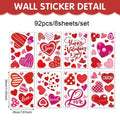 Heart Shaped Wall Window Stickers Valentine's Day Festive Party Atmosphere Decorations For Home Party Shop Restaurant Qme A2