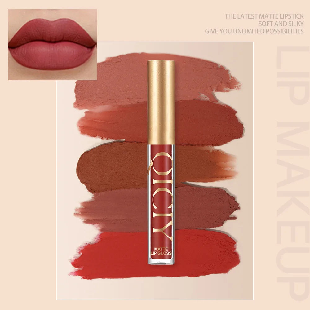 6-Color Matte Liquid Lip Gloss Silky Refined Look That Adheres Qme