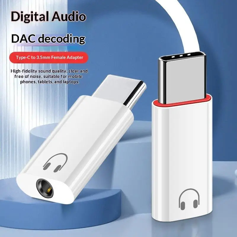 1 3 Type-c Headphone Connector USB C Earphone Adapter Audio Converter Qme