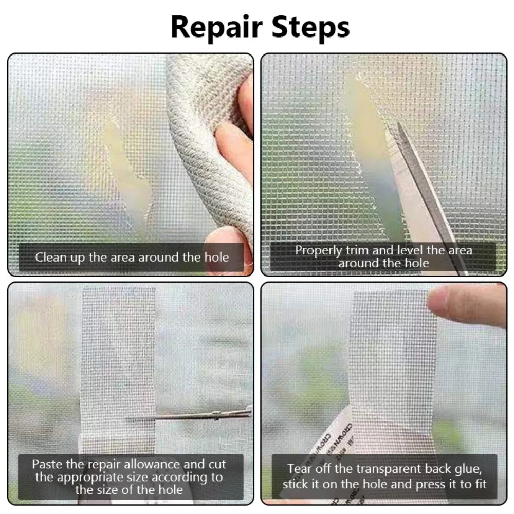 2M Self-adhesive Window Screen Mesh Breathable Mosquito Net Fix Mesh Netting Broken Holes Repair Tools Household Mesh Stickers Qme