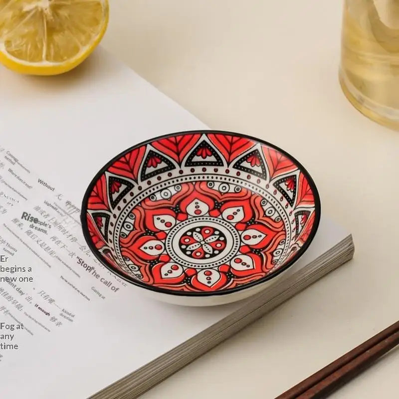 Picnics Ceramic Condiment Dishes Bohemian Plates Sauce Suitable Qme A4