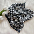 Women Silk Black and White Stripes Square Scarf Luxury Brand Female Beach Stoles Square Scarf Versatile for Spring Sum Qme H