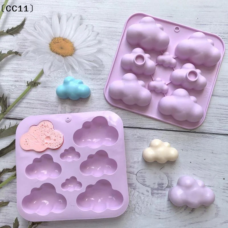 8-Cavity Cloud Shaped Silicone Candy Mould Chocolate Pudding Dessert Qme