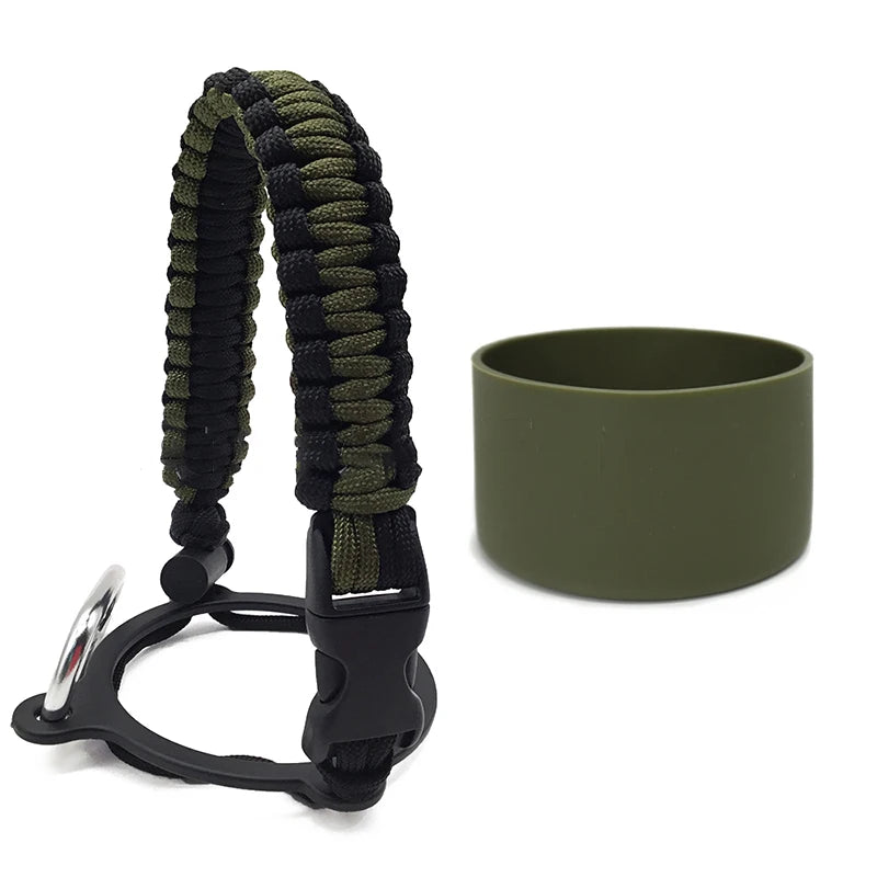 Silicone Non-slip Base Cover Paracord Hand-woven Water Cup Carrying Qme A25