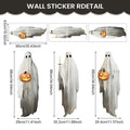 Halloween Window Stickers 3 Sheets Ghost Holding Pumpkin Candle Clings Reusable Spooky Extra Large Sticker Decor For Kid Office Qme White China Mainland AS SHOW