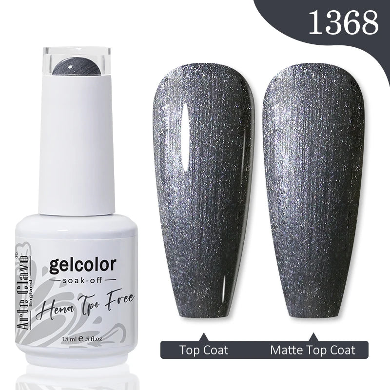 Arte Clavo Crystal Crushed Diamond Pink Blue Gel Nail Polish 2026 Qme 1368