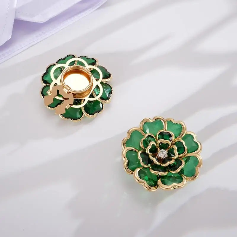 Rhinestone Flower Button Covers Easy Use Fashion Clothing Decor Qme A1