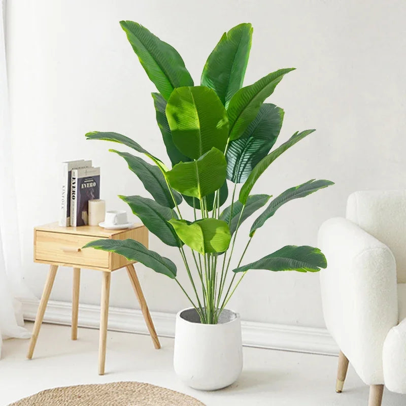 1pc Artificial Plants Large Tropical Palm Tree Fake Banana Plants Leaves Real Touch Plastic Monstera For Home Garden Party Decor Qme