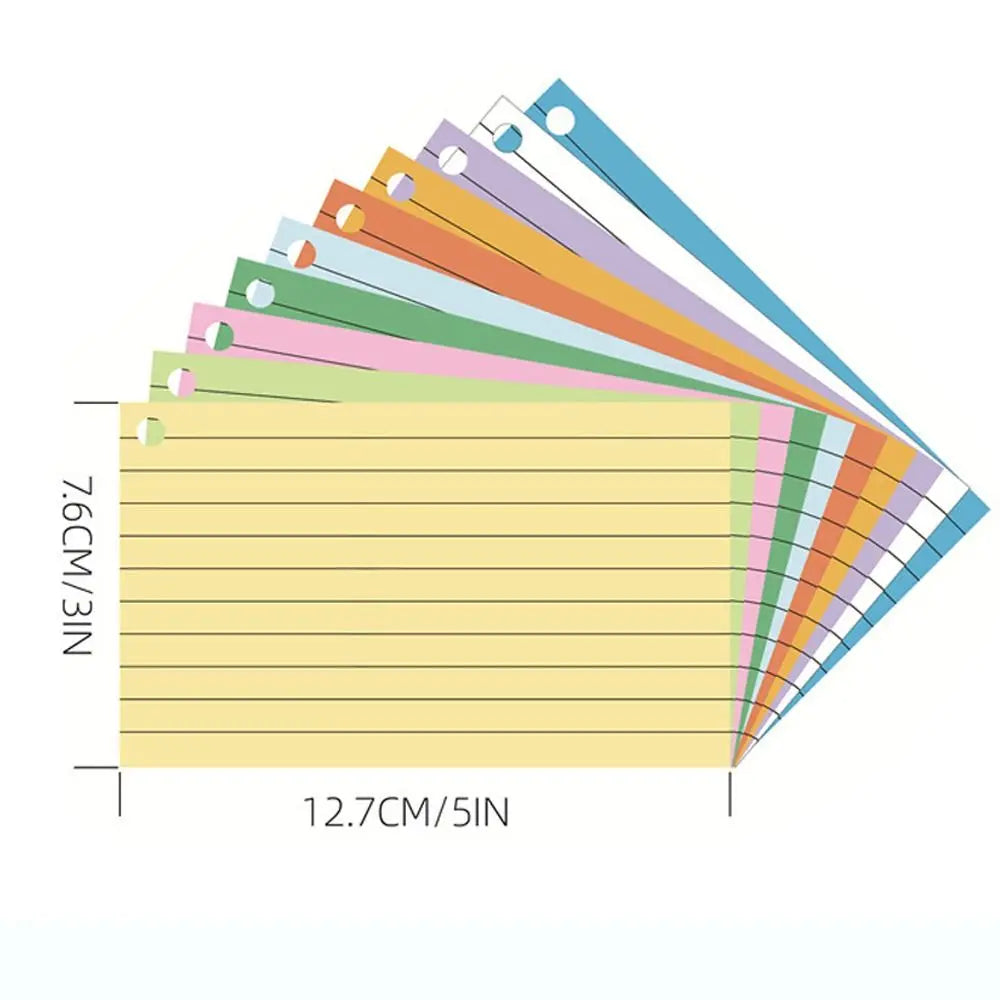 50PCS Binder Horizontal Line Memo Book Loose-Leaf Index Cards Flash Cards Small Revision Cards for Study Office Note Pads Qme