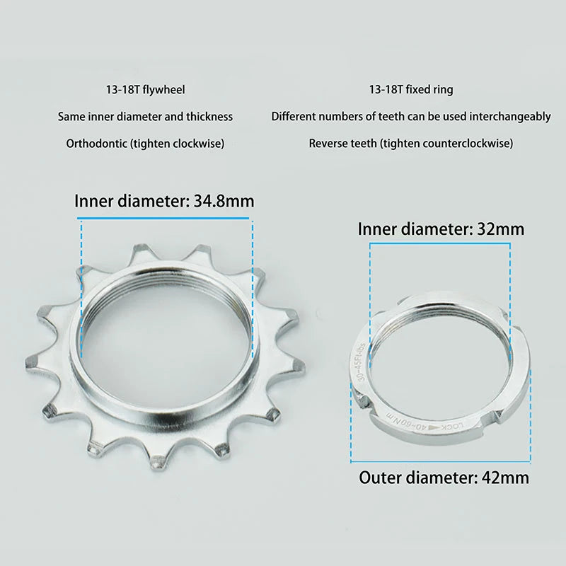 13T 14T 15T 16T 17T 18T Fixed Gear 1 Speed Bicycle Wheel Cogs Qme