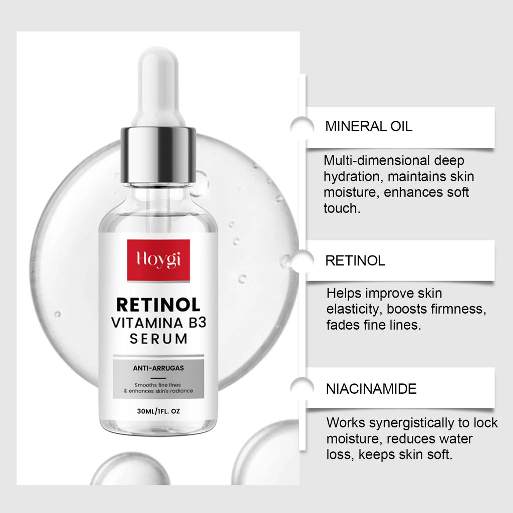 Retinol Essence Anti-Aging Serum Reduces Fine Lines Wrinkle Lifting Firming Brightening Hydrating Facial Serum Skin Care Qme